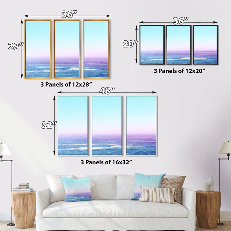 DesignArt Ocean View Framed On Canvas 3 Pieces Painting Wayfair